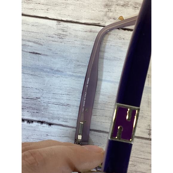 Fendi F747 502 Women's Eyeglasses Metallic Lilac Purple 135 Authentic w/ case - Picture 3 of 5